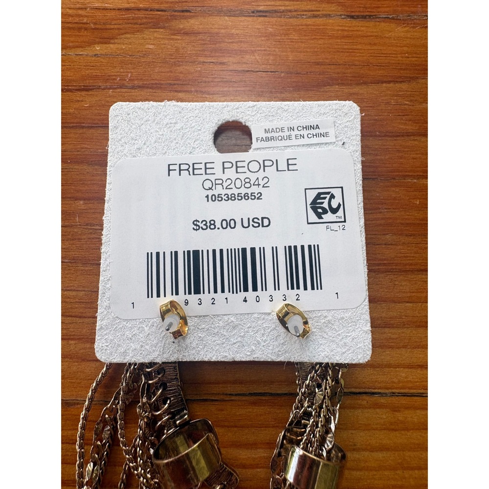 Free People Disco Ear Climbers Gold Tone fringe boho party evening indie new - Picture 7 of 7
